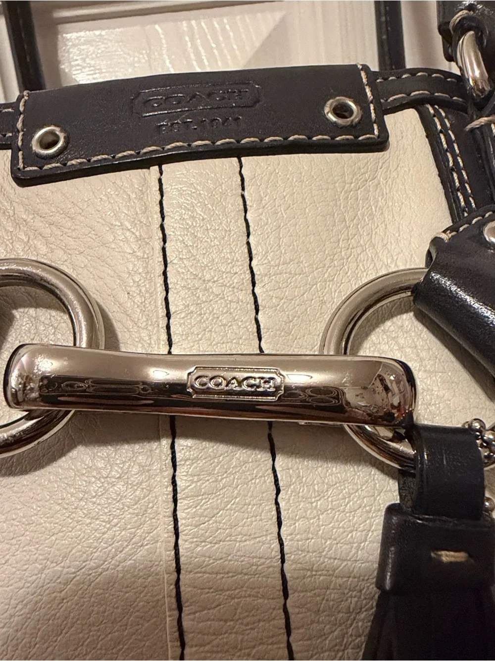 Send offers! Best offer accepted Vintage Coach Two-Tone Cream and Black Leather